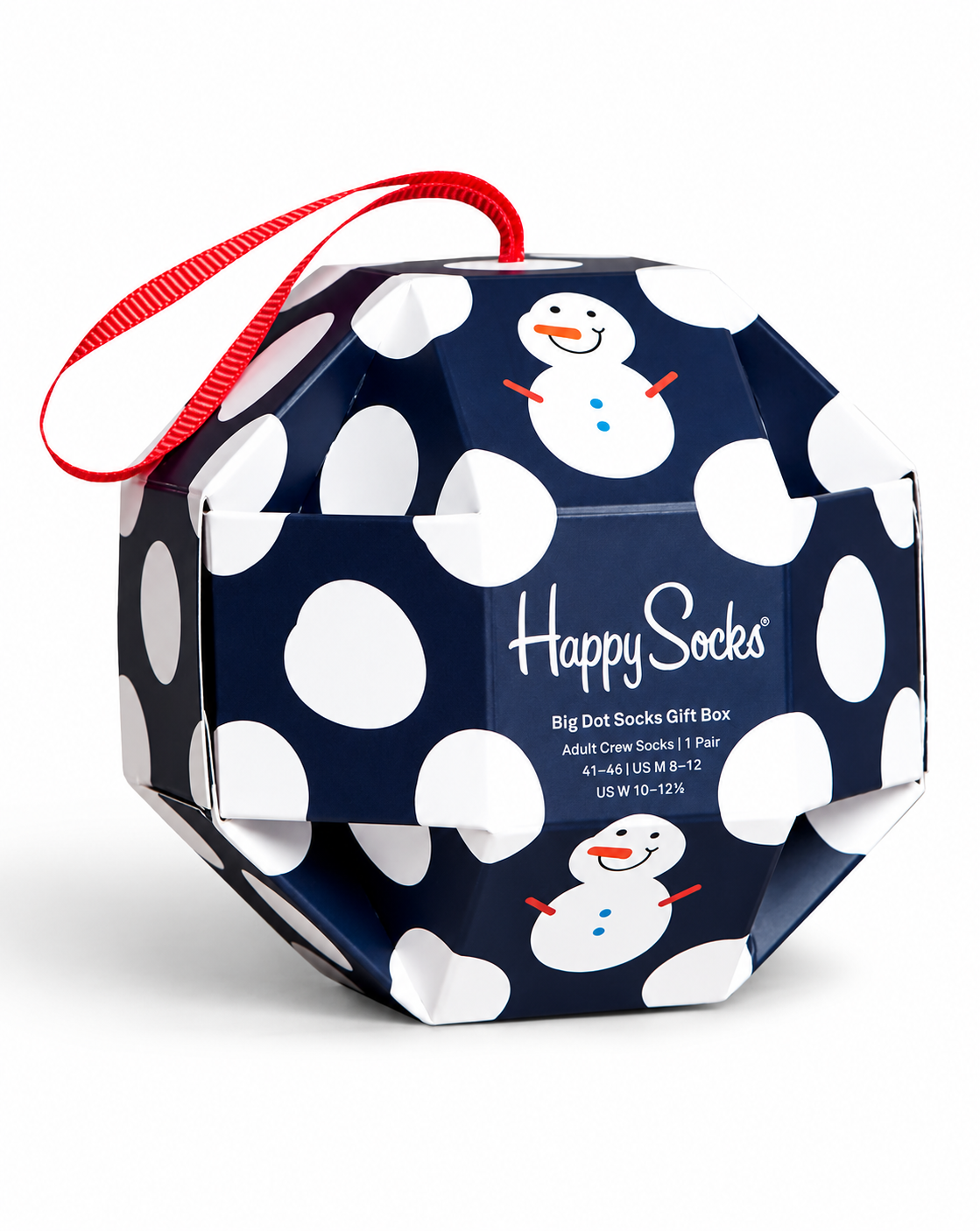 Happy socks Big Dot Snowman 41/46 marineblauw