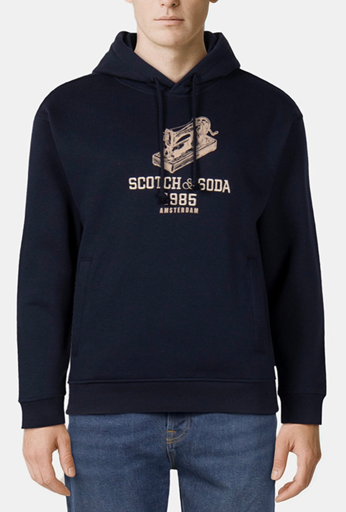 Scotch & Soda Relaxed fit fleece graphic hoodie night