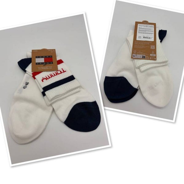 Tommy Hilfiger sokken 43/46 2x wit/rood streep boven