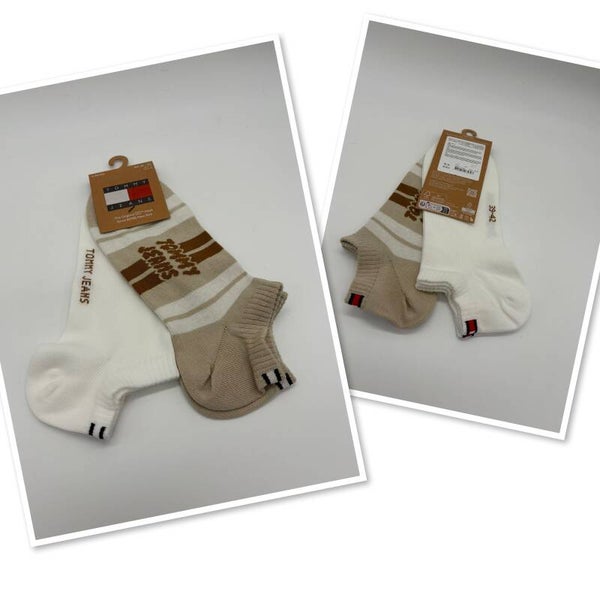 Tommy Hilfiger 39/42 2x enkelsokken beige