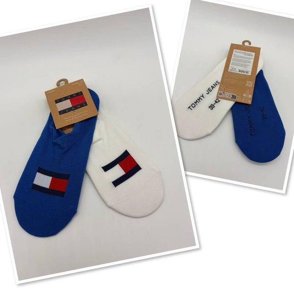 Tommy Hilfiger 39/42 2x enkelsokken blauw/wit