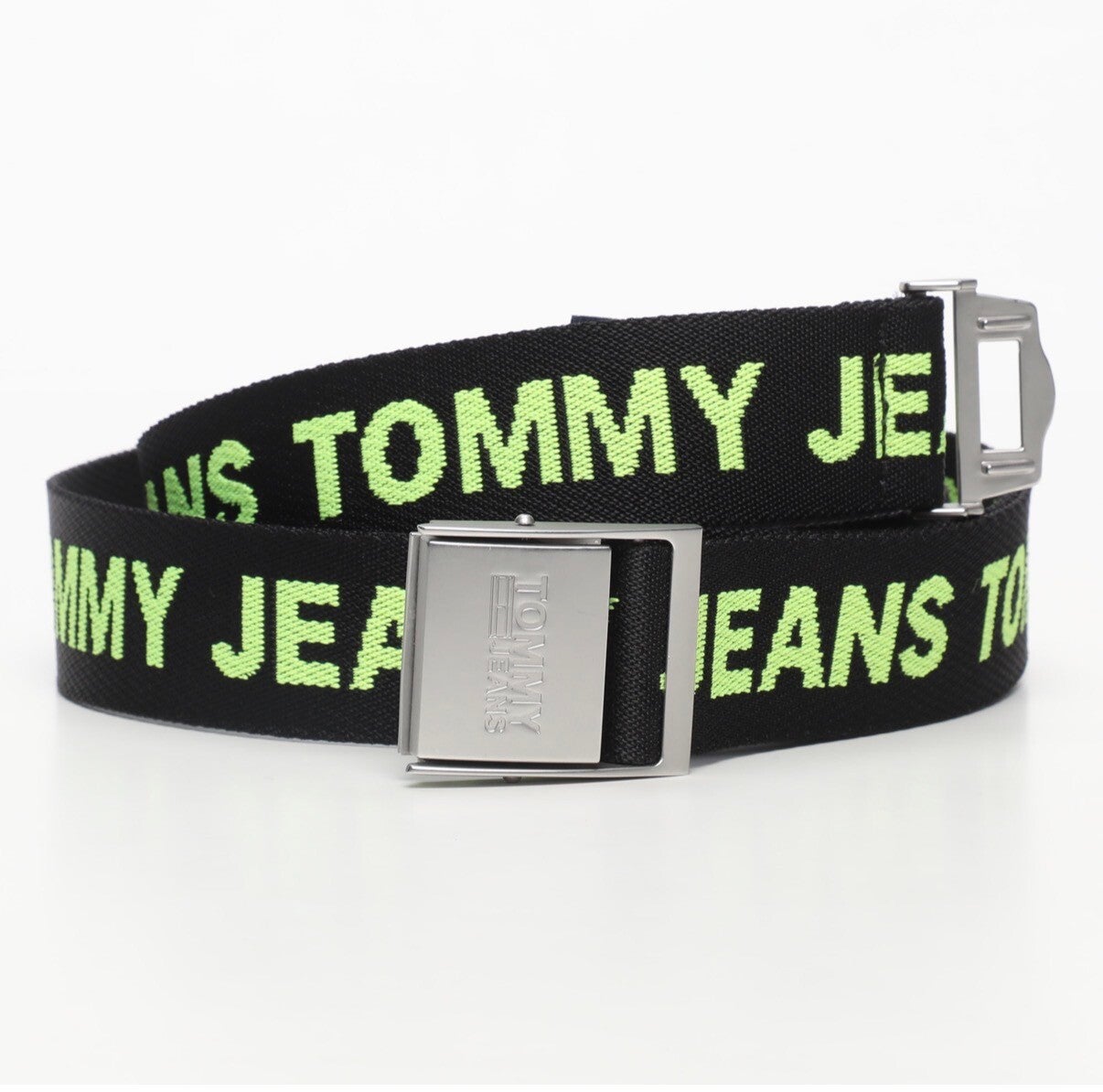 TOMMY HILFIGER - riem - zwart en anijsgroen