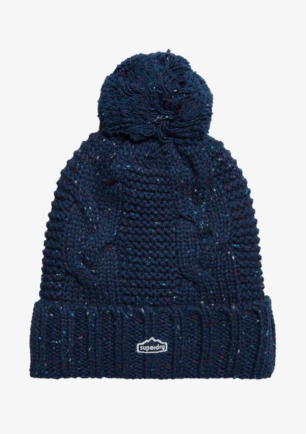 Superdry Gebreide Wintermuts – Marineblauw-one size