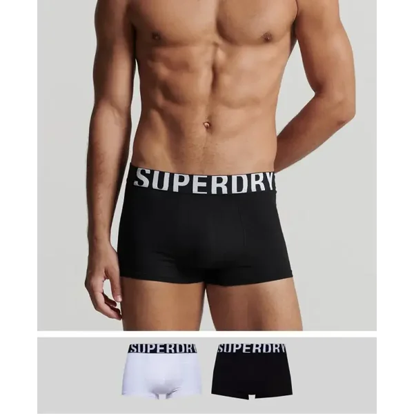 Superdry Boxer 2-Pack Wit/Zwart – Heren- maat-S