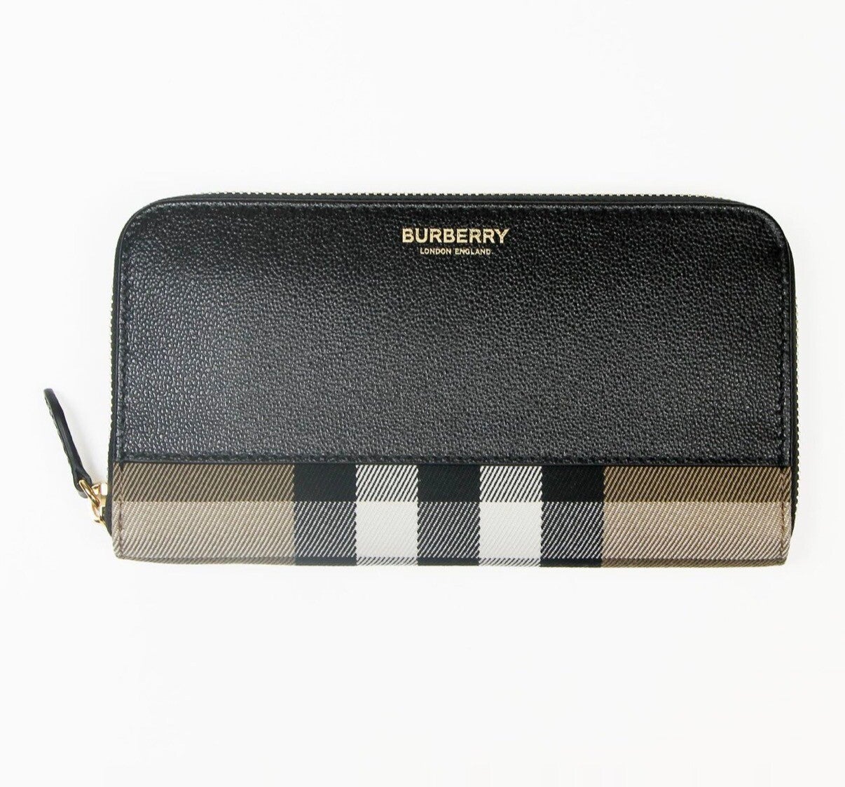 Burberry Portemonnee - 100% katoen - bruin en zwart
