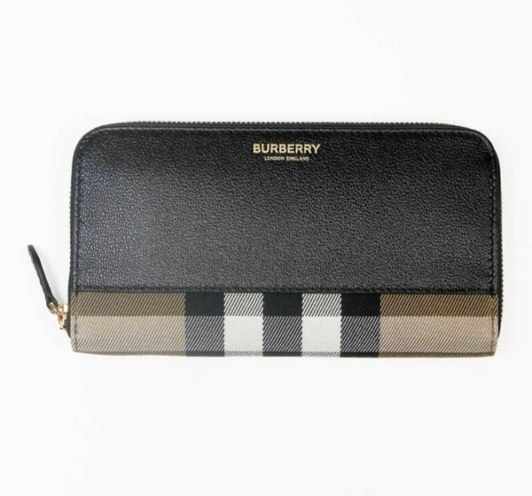 Burberry Portemonnee - 100% katoen - bruin en zwart