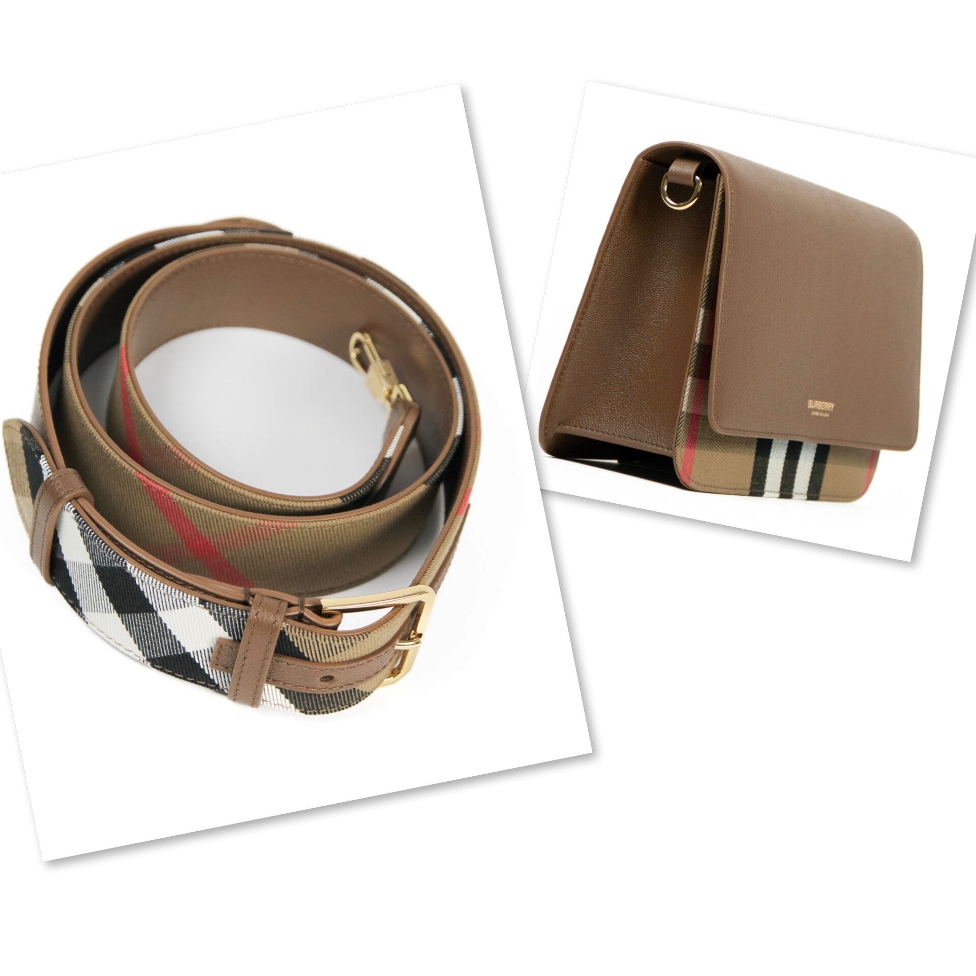 Burberry Schoudertas - leer - earth