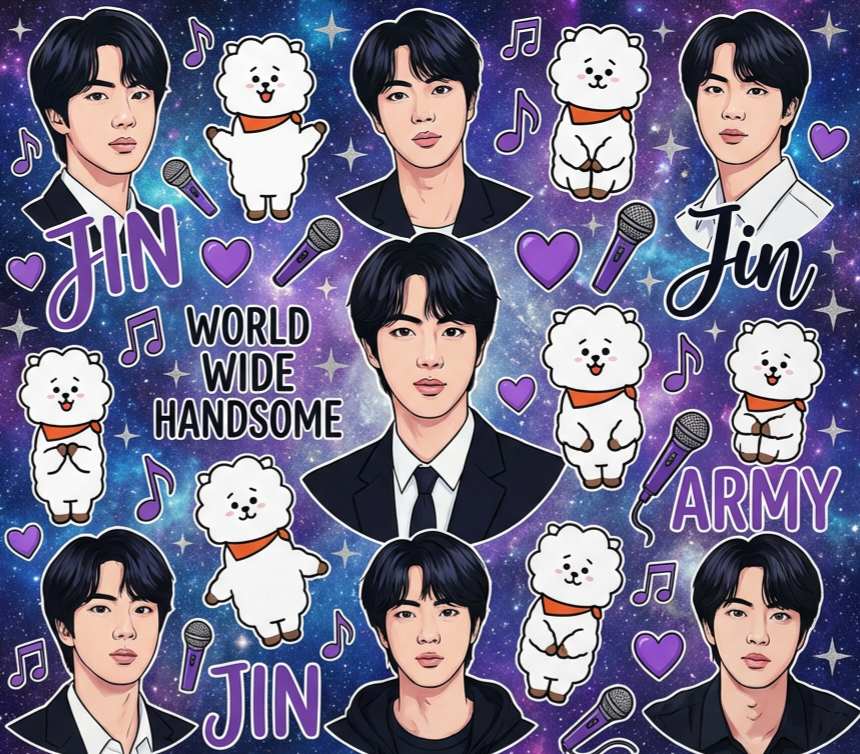 BTS JIN and RJ tumbler