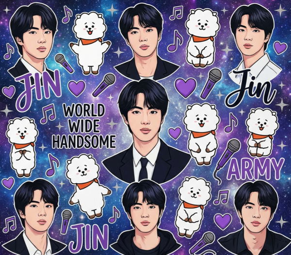 BTS JIN and RJ tumbler