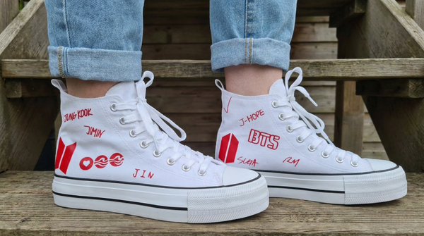 Customised bts ARIRANG high top sneakers