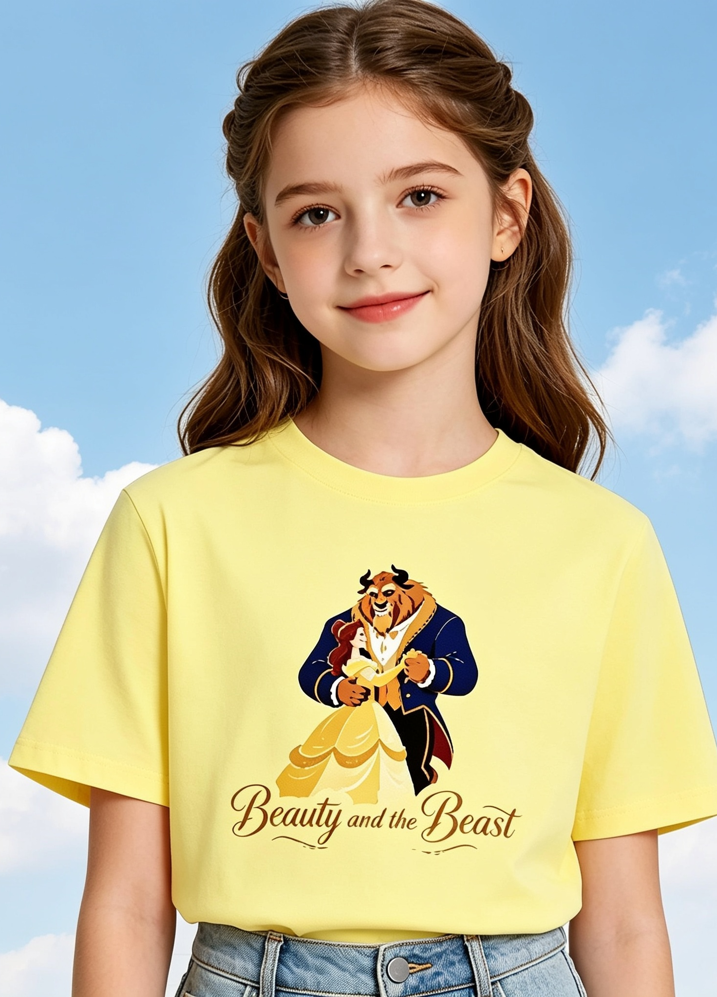 Yellow beauty and the beast tshirt