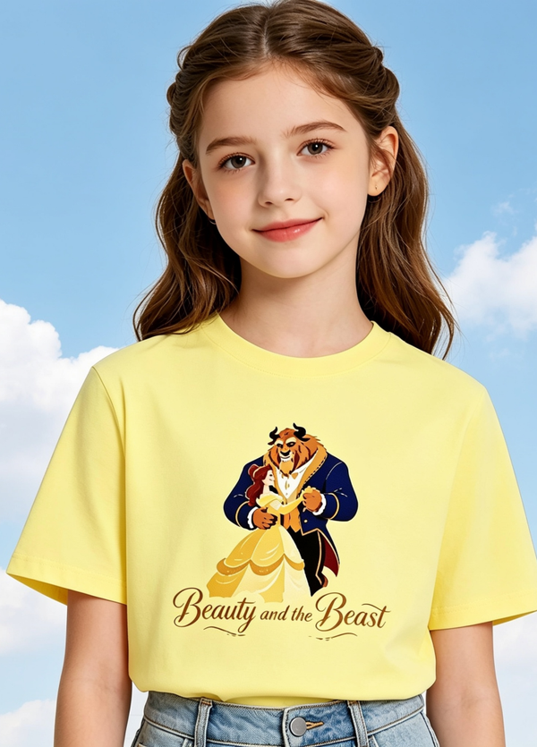 Yellow beauty and the beast tshirt