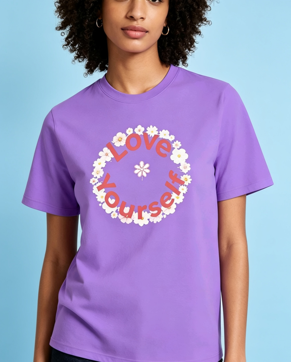 Love yourself flower wreath tshirt