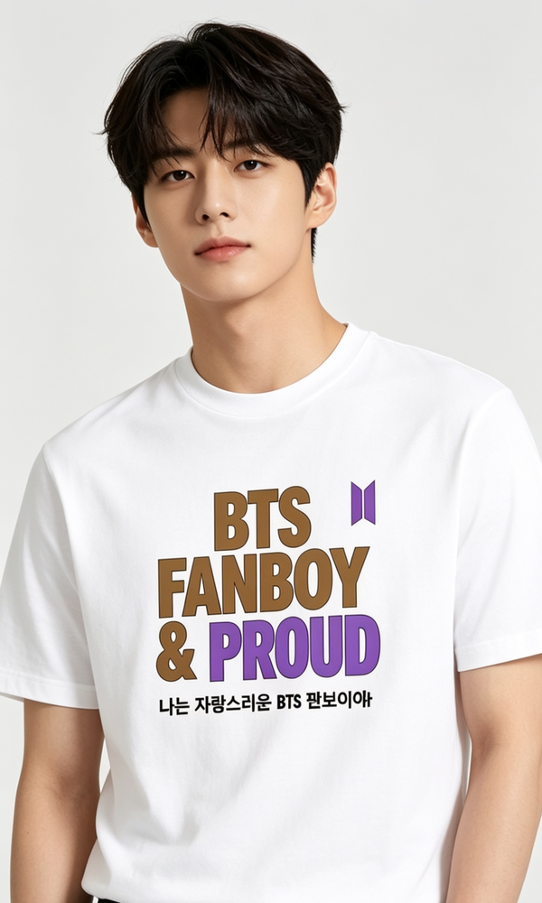 Bts fanboy and proud bts logo(korean) tshirt