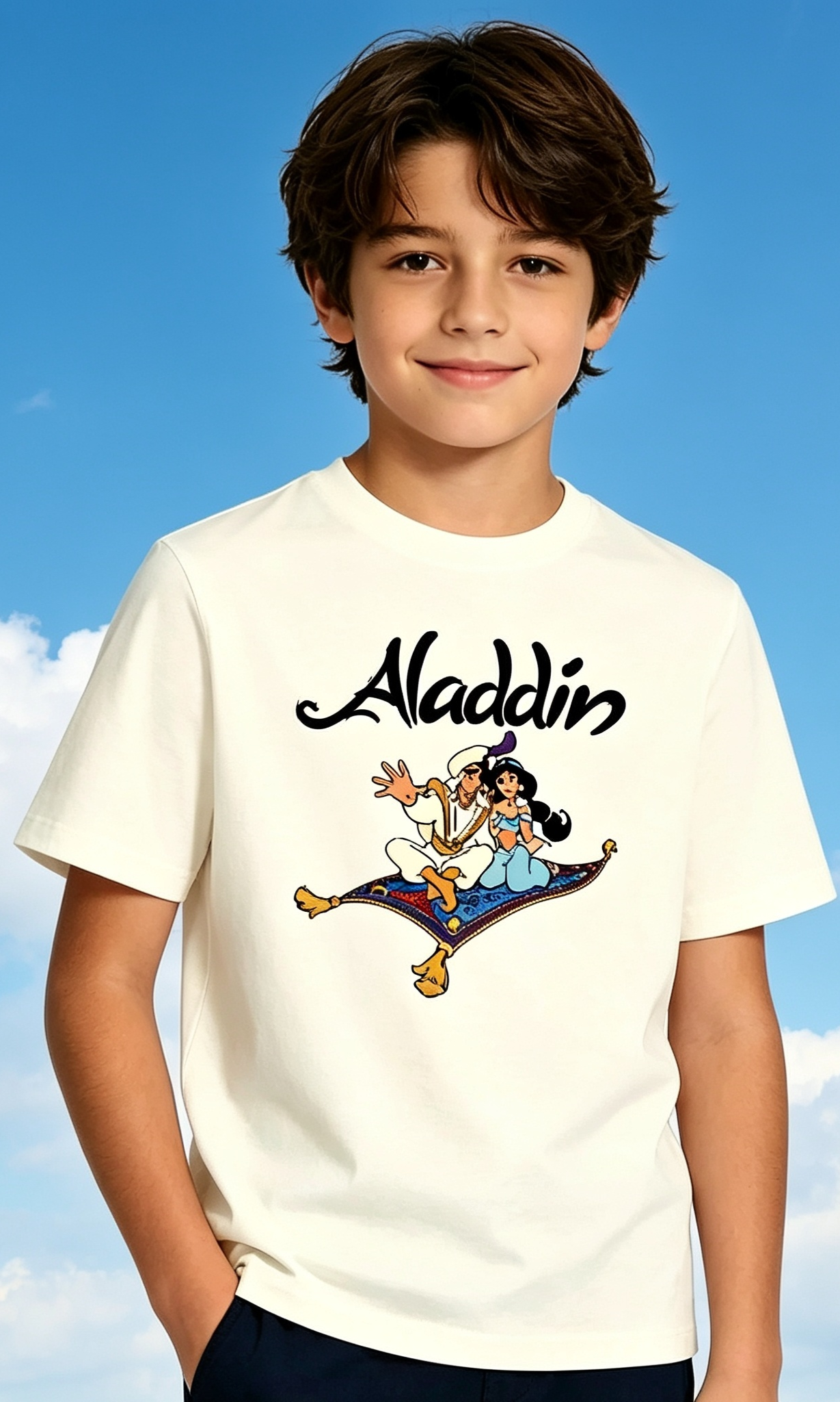 Cream aladdin tshirt