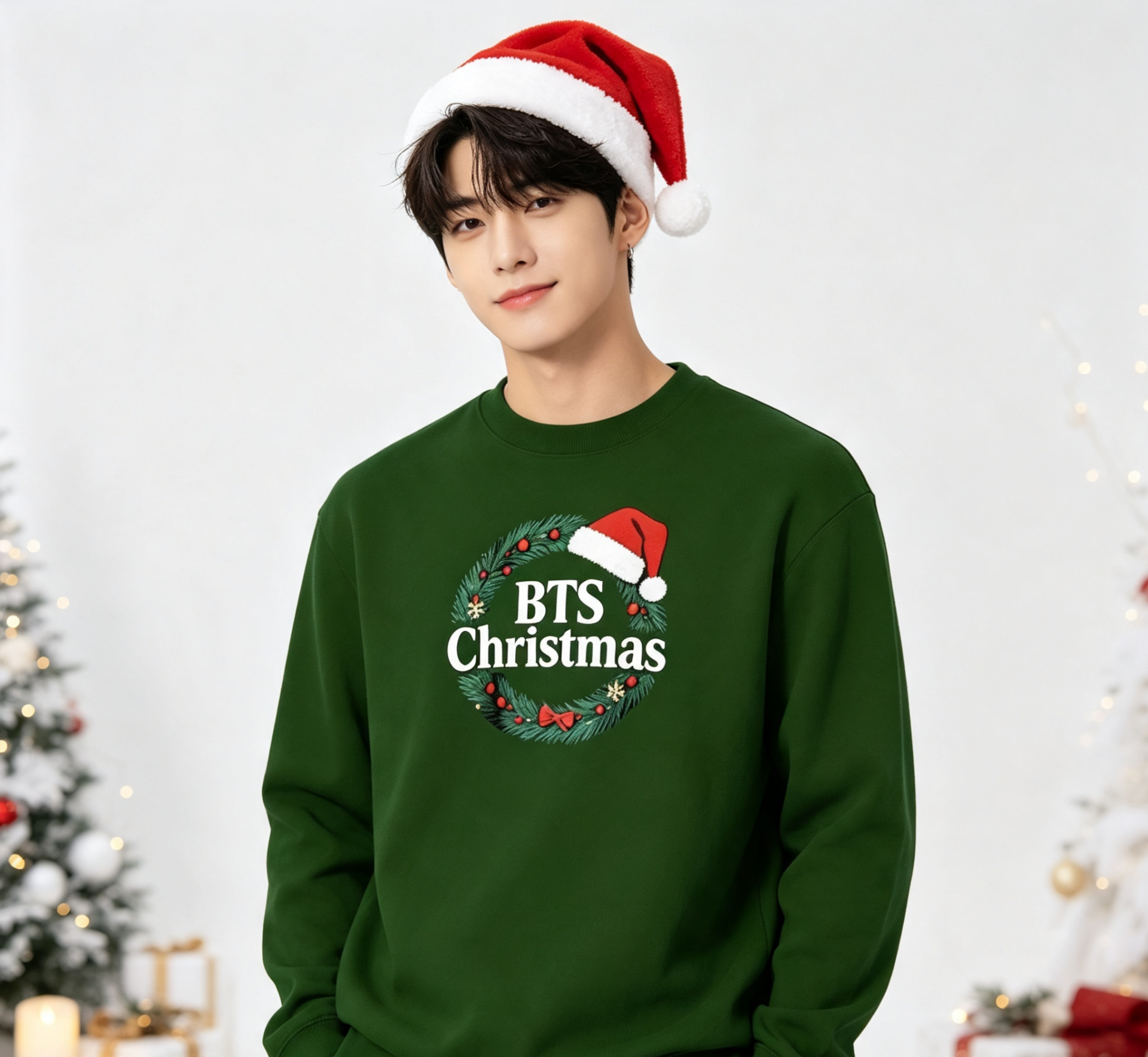 bts christmas wreath jumper