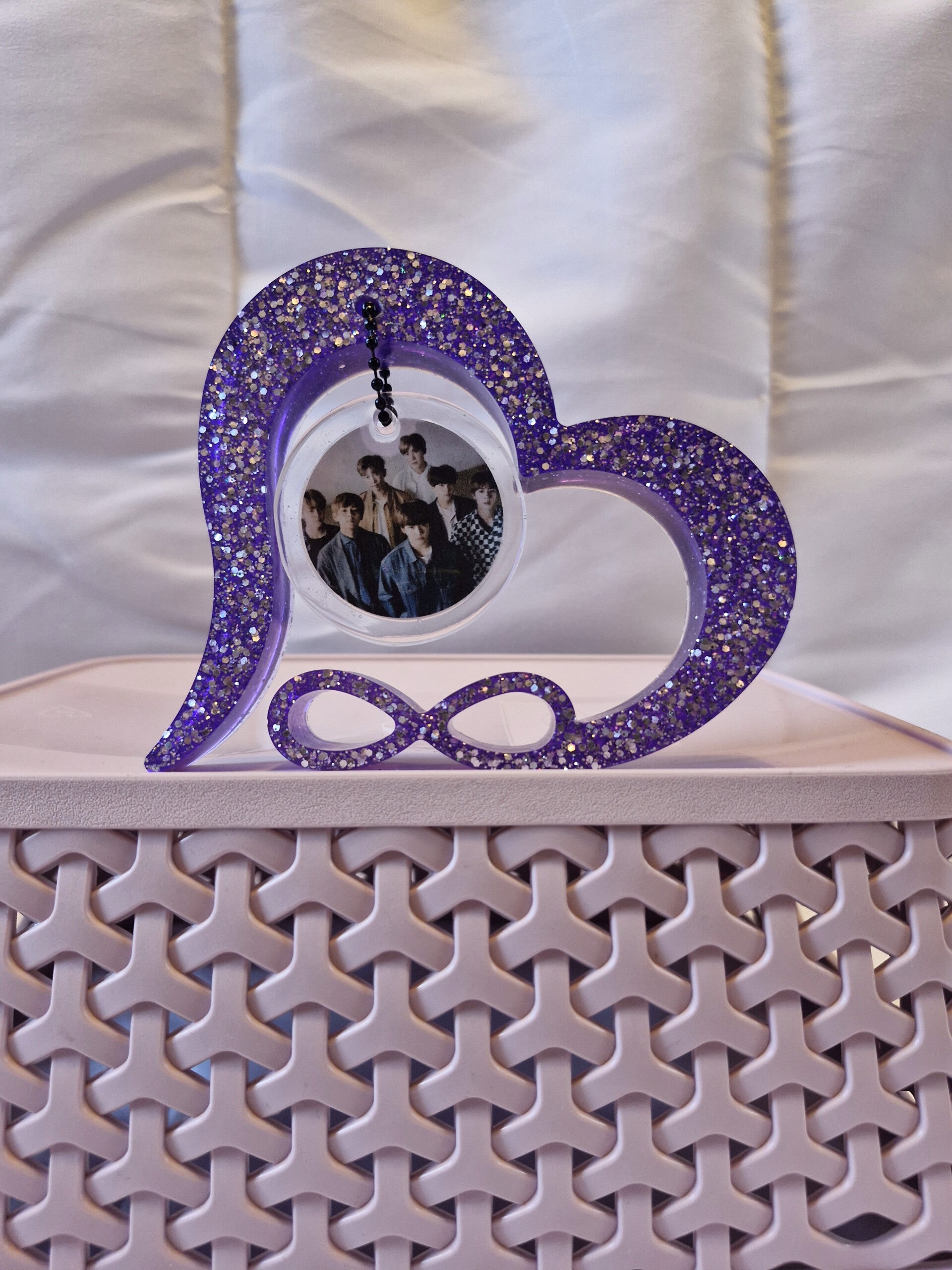 BTS infinity resin hanging photo ornament