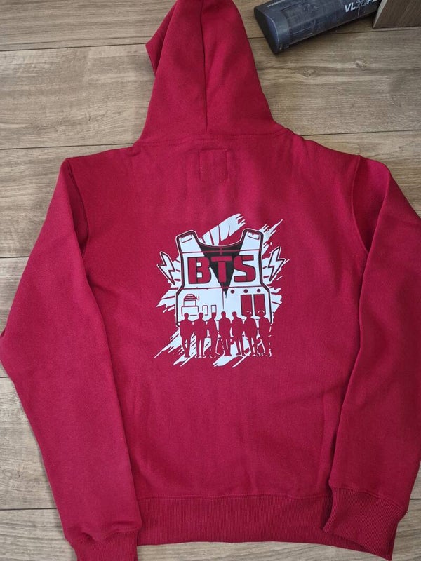 Red bts zip jacket