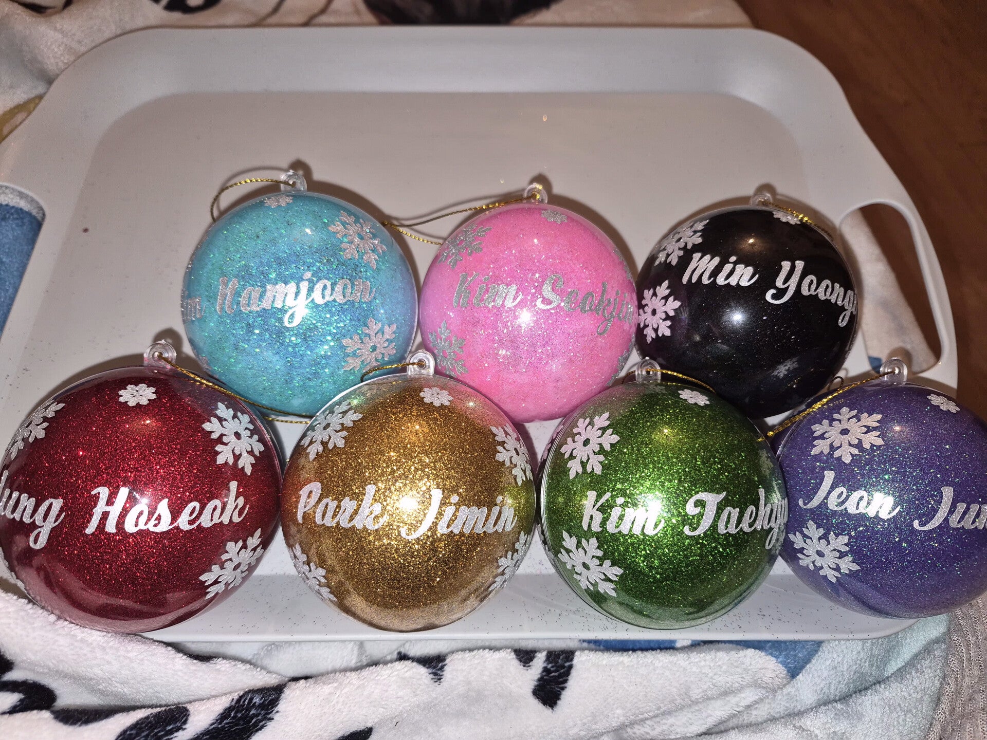 BTS mic coloured baubles