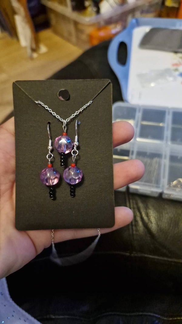 Armybomb pendant and earring set