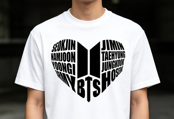 Bts name heart tshirt