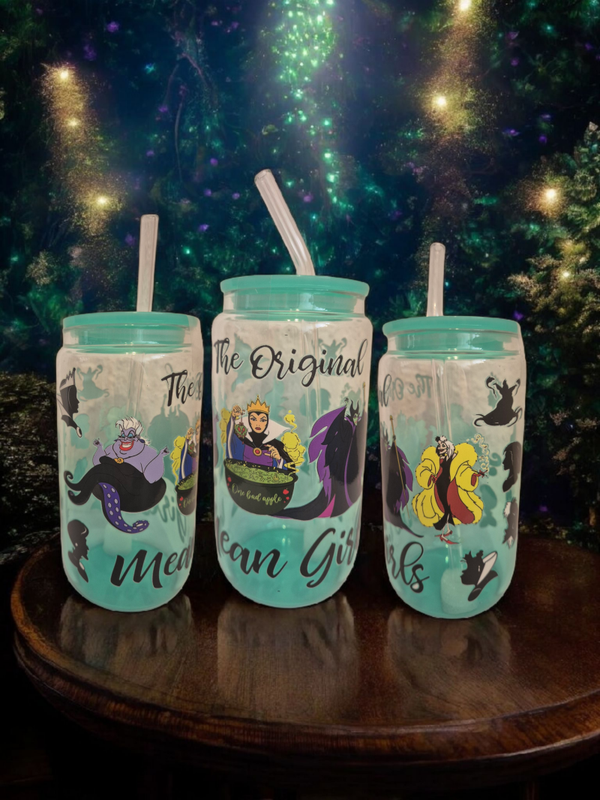 Trinkglas mit Deckel & Strohalm