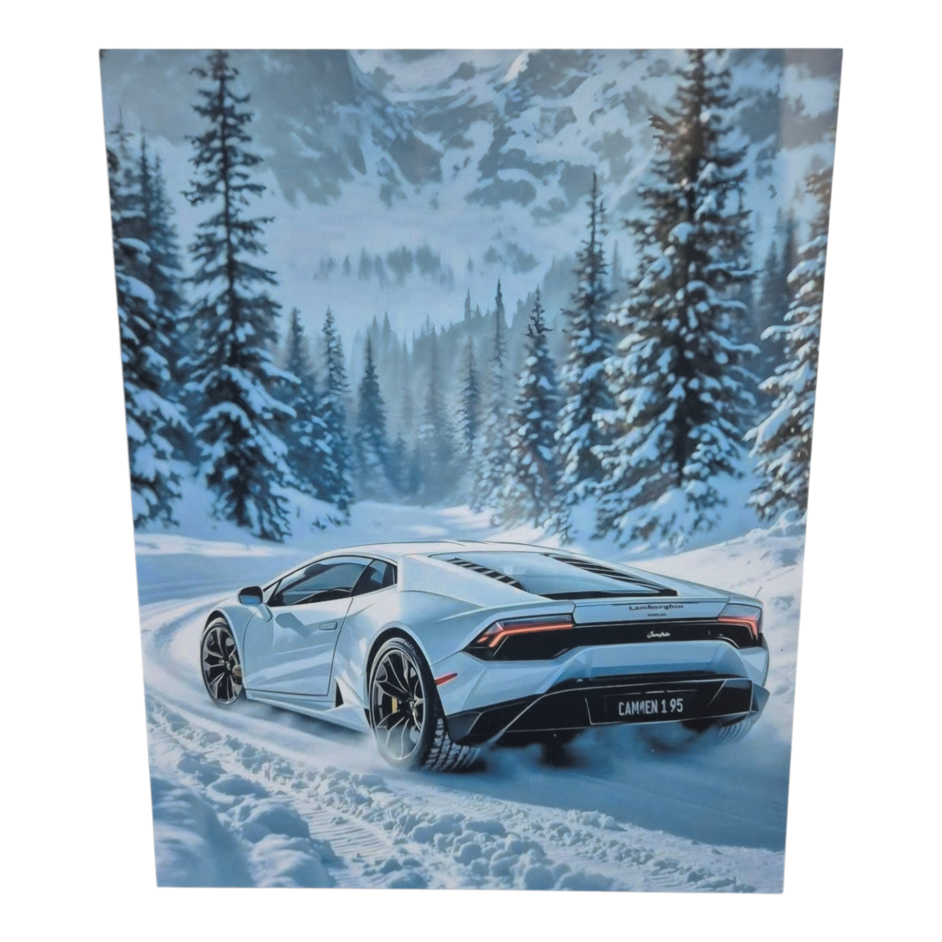 Aluplatte Weißer Lamborghini
