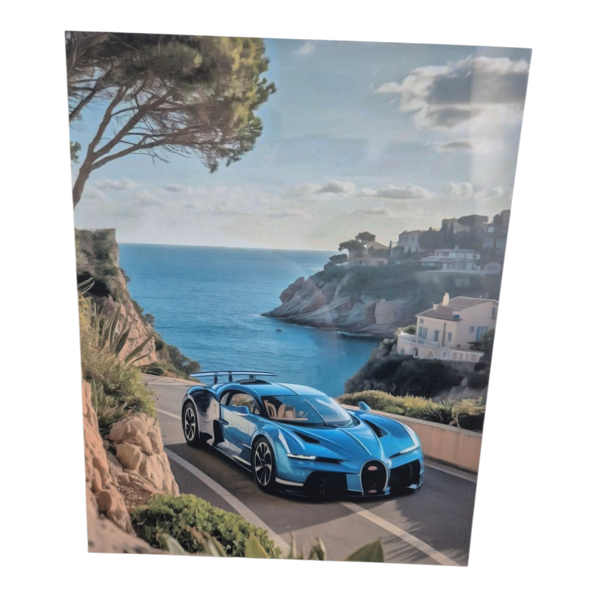 Aluplatte Blaues Auto