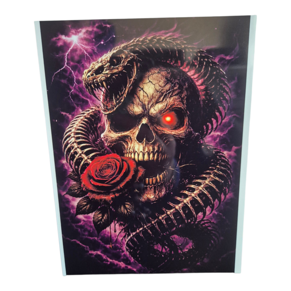 Aluplatte mit Totenkopf & Schlange