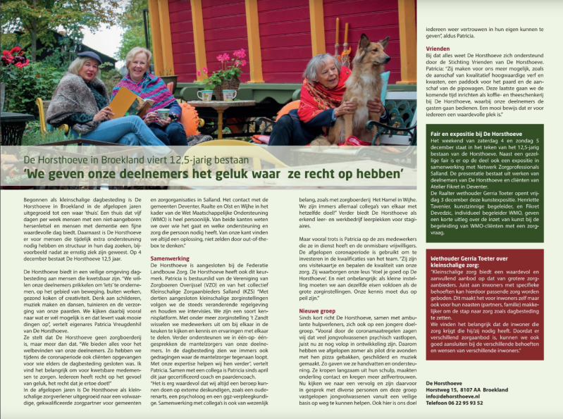 De Horsthoeve in Broekland viert 12,5 jaar bestaan