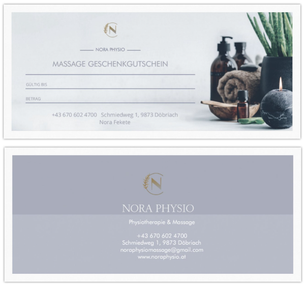 Geschenkgutschein Typ I. in gedruckter Form