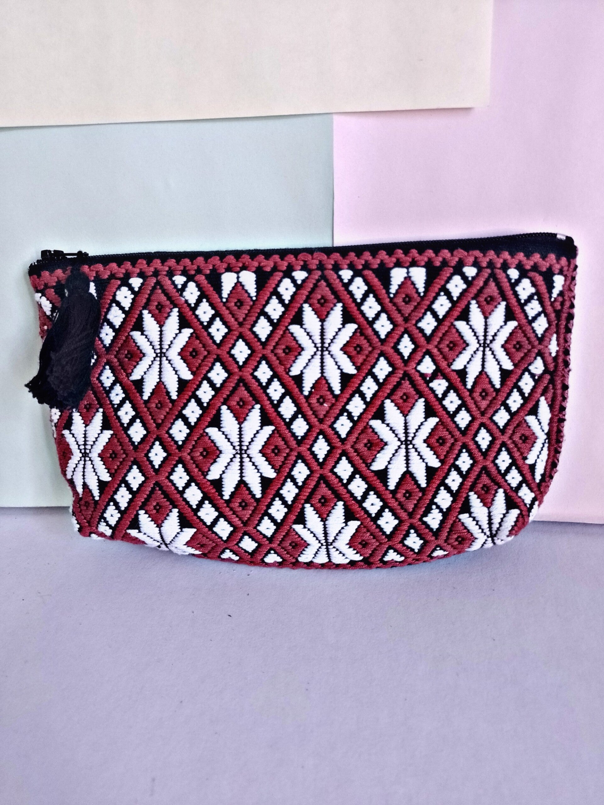 Cosmetiquera de telar de cintura de Chiapas