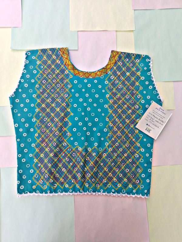 Huipil istmeño de cadenilla a máquina