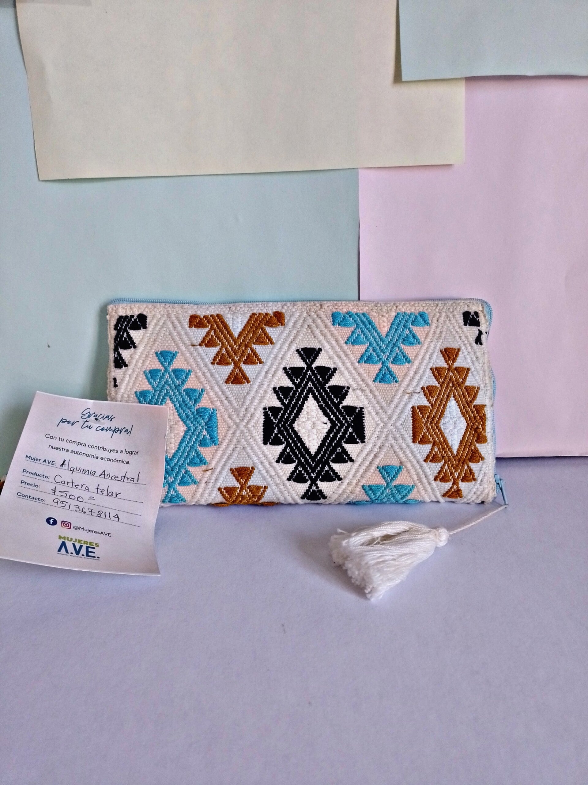 Cartera de telar de cintura de Chiapas