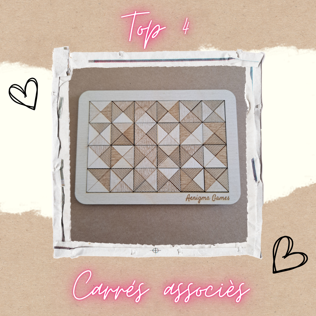 Carrés associés – Casse-tête graphique en bois