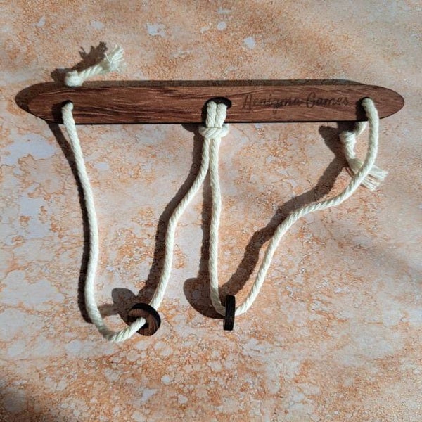 Jeu de la rencontre – Casse-tête artisanal en bois & corde
