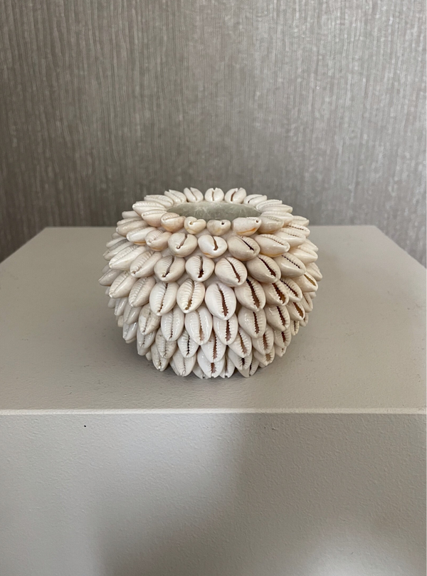 Waxinelichthouder met Schelpen – Sfeervolle Boho Decoratie