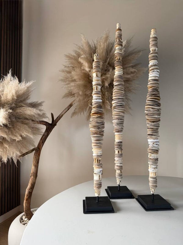 Luxe XXL luxe Moneystick – Handgemaakt Ceremonieel Woonobject van Schelpen