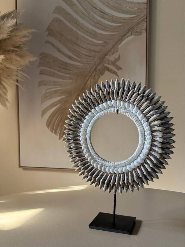 Lait – Handgemaakte schelpendecoratie - Beige bruine schelpen