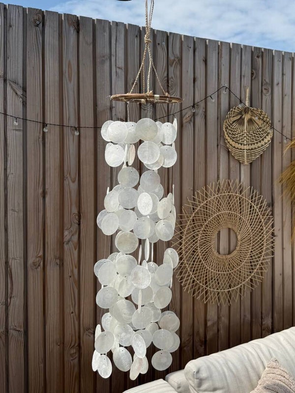 Capiz schelpen windgong XL - rustgevende decoratie - 90cm