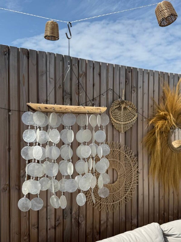 Capiz Schelpen windgong Bamboe – Natuurlijke Klanken voor een Rustgevende Sfeer