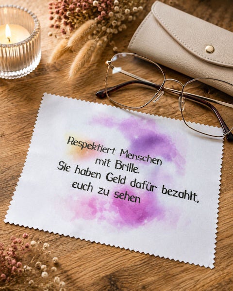Brillenputztuch handbedruckt  - Personalisierbar -