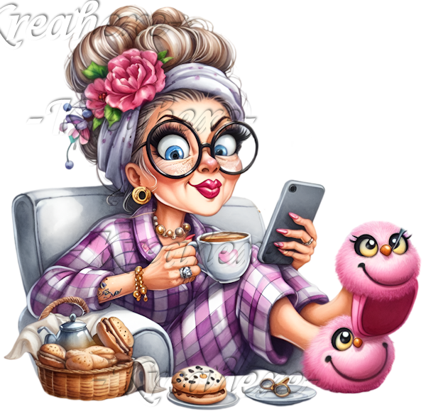 Oma mit Kaffee  (z 20)