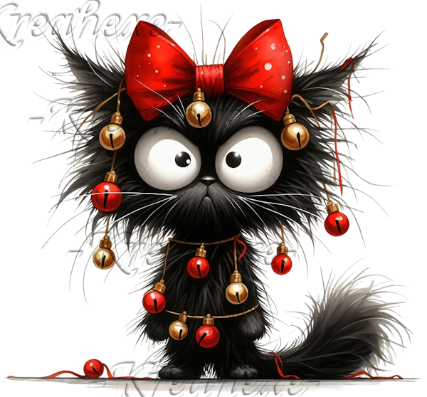 Christmas black Cat (a 12)
