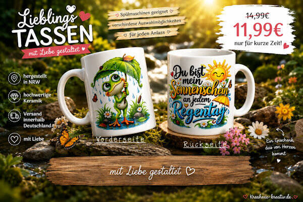 Keramiktasse " nix ausser Frösche "