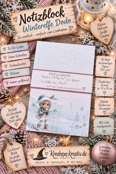 Notizblock  "Winterelfe Dodo"