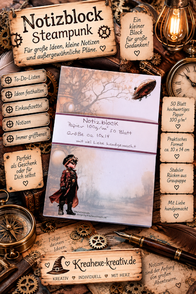 Notizblock  "Steampunk Luftschiff"
