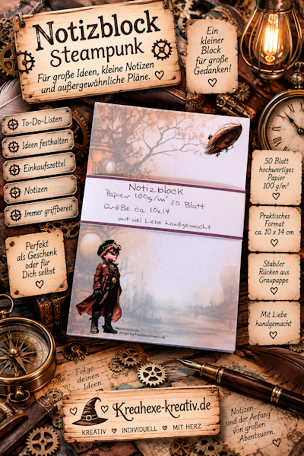 Notizblock  "Steampunk Luftschiff"