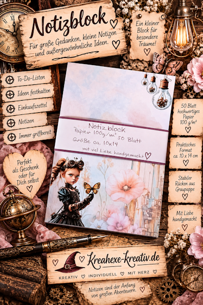 Notizblock  "Steampunk Butterfly"