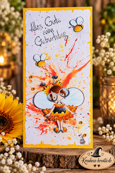 Geburtstagskarte "schlaues Bienchen"